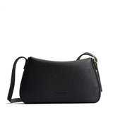 Pebbled--black Medium | Leather Crossbody with a flap and magnetic closure