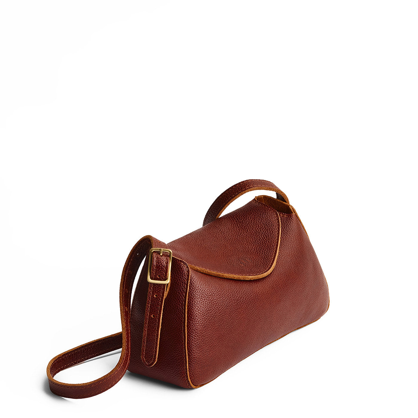 Nutmeg*Small | Leather Crossbody with a flap and magnetic closure