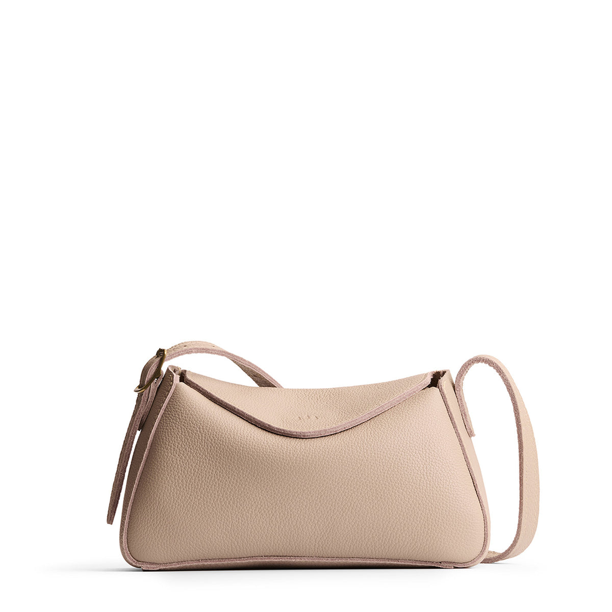 Oatmilk*Small | Leather Crossbody with a flap and magnetic closure