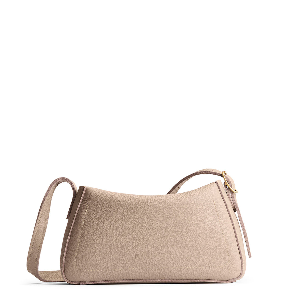 Oatmilk*Small | Leather Crossbody with a flap and magnetic closure