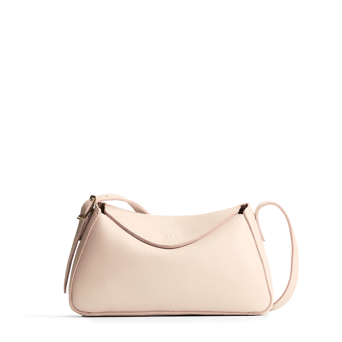 Pebbled Bone*Small | Leather Crossbody with a flap and magnetic closure