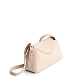 Pebbled Bone Small | Leather Crossbody with a flap and magnetic closure