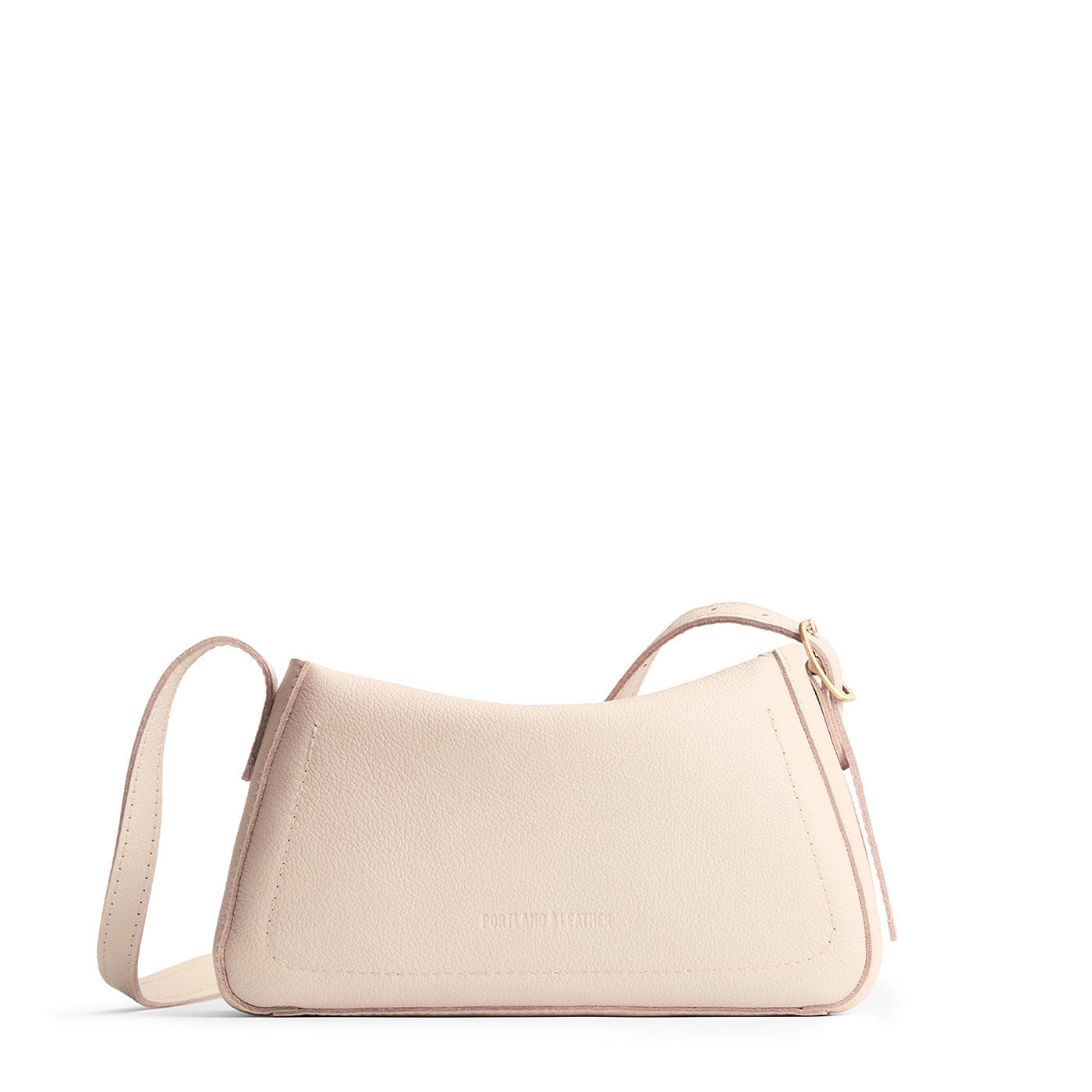 Pebbled Bone*Small | Leather Crossbody with a flap and magnetic closure