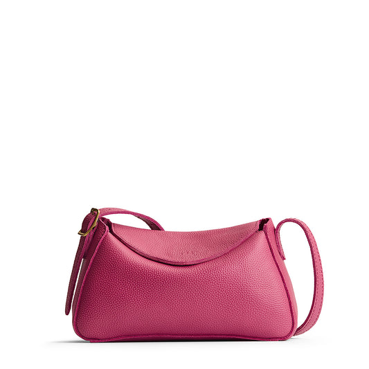 Wild Rose*Small | Leather Crossbody with a flap and magnetic closure