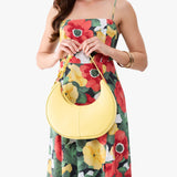 Butter Bliss Classic | Crescent shaped shoulder bag with zipper closure and adjustable strap