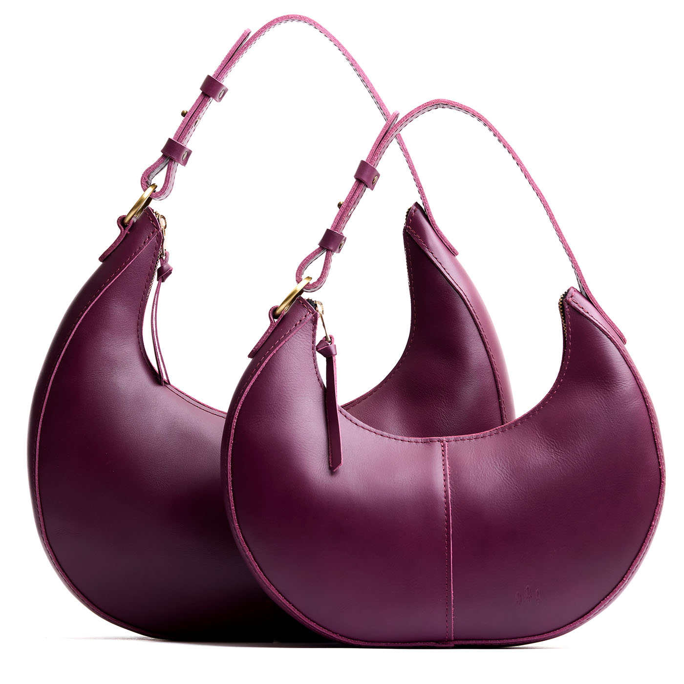 Lollipop | Crescent shaped shoulder bag with zipper closure and adjustable strap