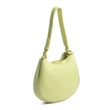 Shadow Lime Medium | Rounded shoulder bag with adjustable strap on a white background