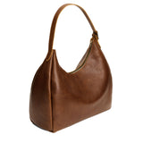 Asheville Oversized | U-shaped, flat-bottomed leather shoulder bag with adjustable strap