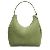 Laurel Oversized | U-shaped, flat-bottomed leather shoulder bag with adjustable strap