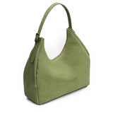 Laurel Oversized | U-shaped, flat-bottomed leather shoulder bag with adjustable strap