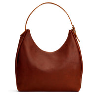 Nutmeg*Oversized | U-shaped, flat-bottomed leather shoulder bag with adjustable strap