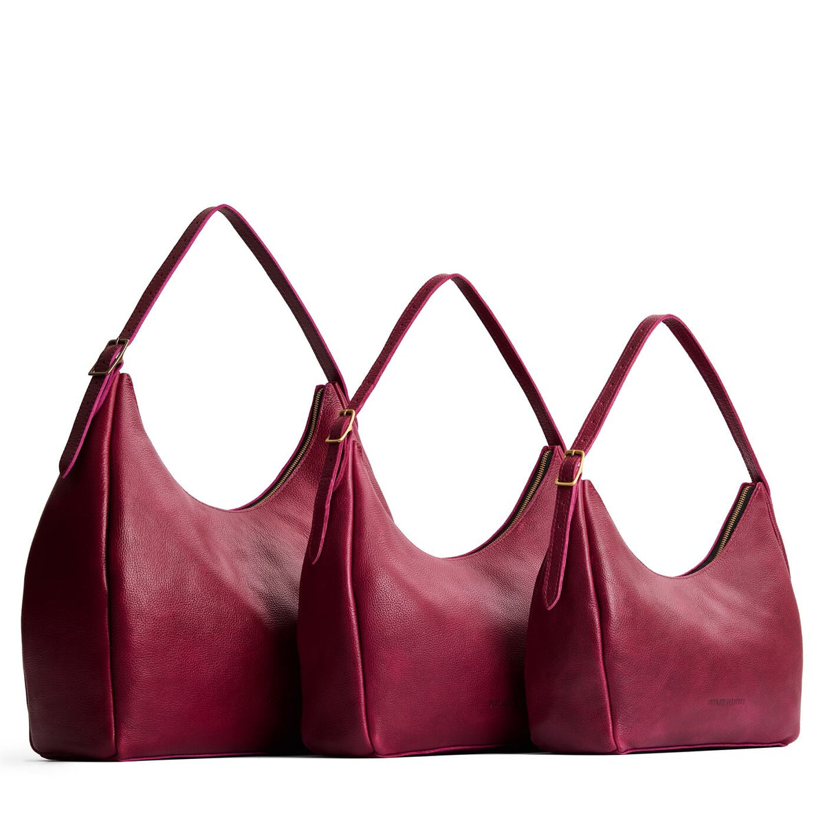 Orchid | u-shaped, flat-bottomed leather shoulder bag with adjustable strap
