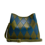 Sea Moss | Symmetrical bucket bag with latch closure and removable crossbody strap