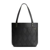 Graphite Medium Classic | Leather tote bag with riveted straps and exterior key loop