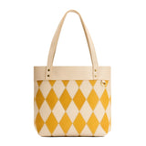 Sun Glaze Medium Classic | Leather tote bag with riveted straps and exterior key loop