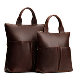 Coldbrew | A comparison image of a Large and Small Pembroke Crossbody Clutch
