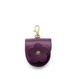 Plum | U shaped pouch with layered leather flower cutout