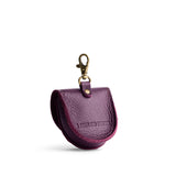 Plum | U shaped pouch with layered leather flower cutout