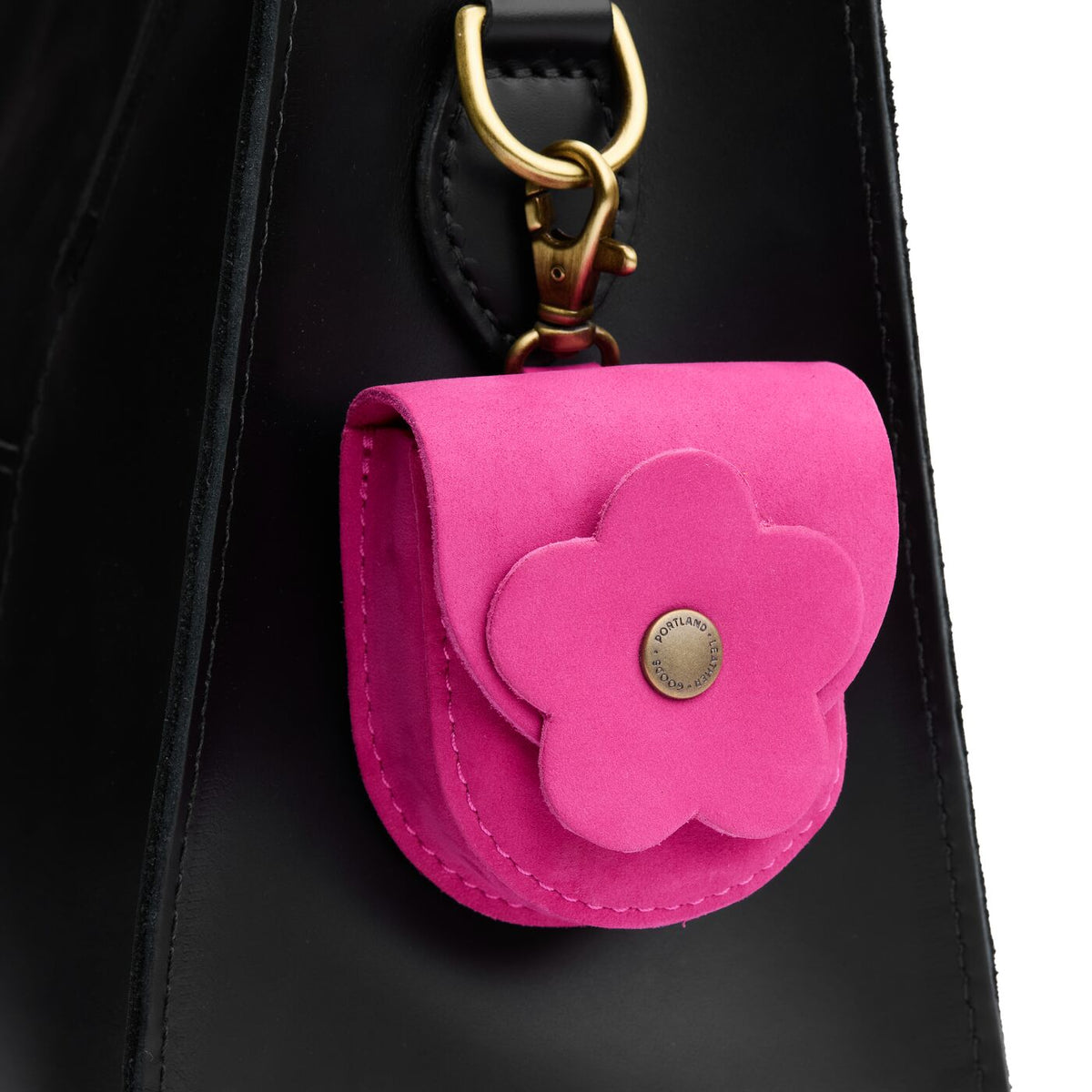 Royalty | U shaped pouch with layered leather flower cutout