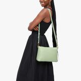 Pistachio Large | Zip top crossbody bag with detachable strap