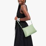 Pistachio Large | Zip top crossbody bag with detachable strap