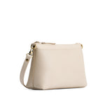 Pebbled Bone Classic | Zip top petite crossbody bag with detachable strap