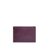 Plum Small | Wristlet pouch with front pocket and zipper closure