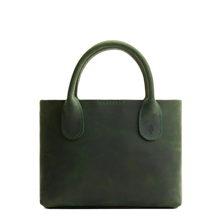Evergreen*Large | Mid-size tote purse with structured leather handles and crossbody strap