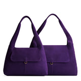 Imperial | Comparison image of a slouchy triangle shaped shoulder bag with a flap