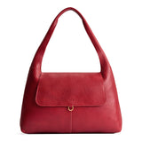 Chili Red Large | Slouchy triangle shaped shoulder bag with a flap