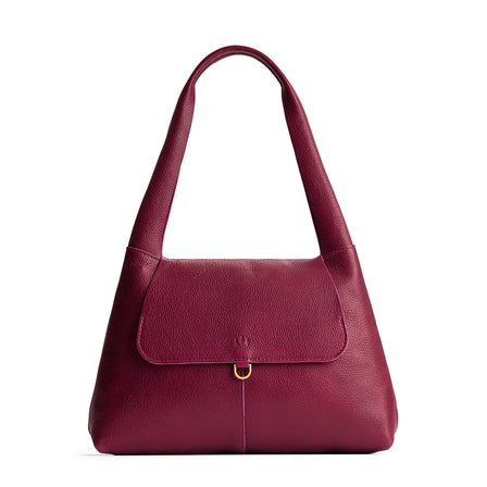 Orchid*Large | Slouchy triangle shaped shoulder bag with a flap