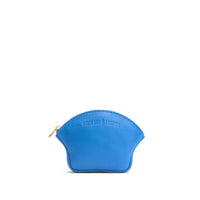 Skydive*Small | Seashell shaped leather makeup bag with curved top zipper and flat bottom