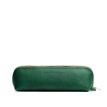 Bacalar | Leather pouch with curved seams and top zipper