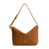 Jackson Small | Petite slouchy leather shoulder bag with zipper opening and three metal tree emblems