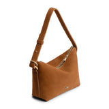Jackson Small | Petite slouchy leather shoulder bag with zipper opening and three metal tree emblems