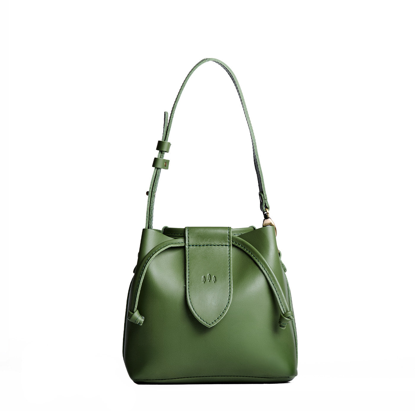 Cactus*Small | Symmetrical leather bag with leather drawstring closure and adjustable shoulder strap