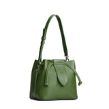Cactus Small | Symmetrical leather bag with leather drawstring closure and adjustable shoulder strap