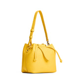 Canary Small | Symmetrical leather bag with leather drawstring closure and adjustable shoulder strap