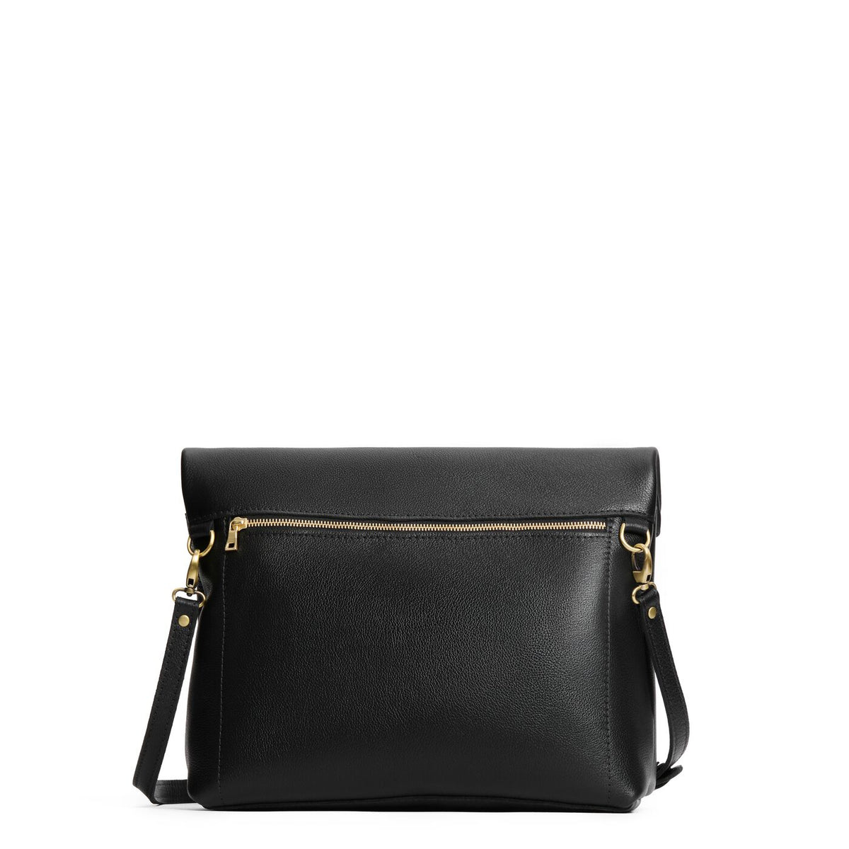 Pebbled--black*Small | Convertible tote clutch crossbody with a back zipper pocket folded into a clutch