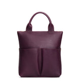 Plum Small | Convertible tote clutch crossbody with two large front pocket and top carry handles