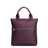 Plum Small | Convertible tote clutch crossbody with a front zipper pocket and top carry handles