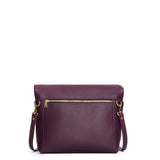 Plum Small | Convertible tote clutch crossbody with a back zipper pocket folded into a clutch