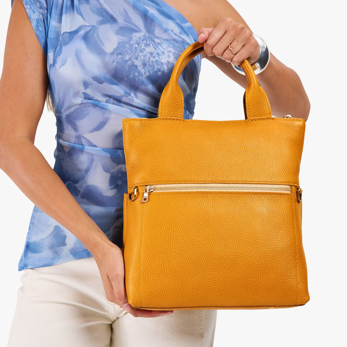 Sunshine*Small | Model wearing a convertible tote clutch crossbody