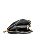 Storm | Small leather wallet with zipper open
