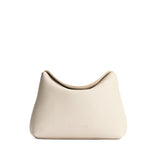 Pebbled Bone | Leather pouch with a folded magnetic closure