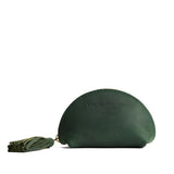 Evergreen | Small leather zippered pouch with tassel