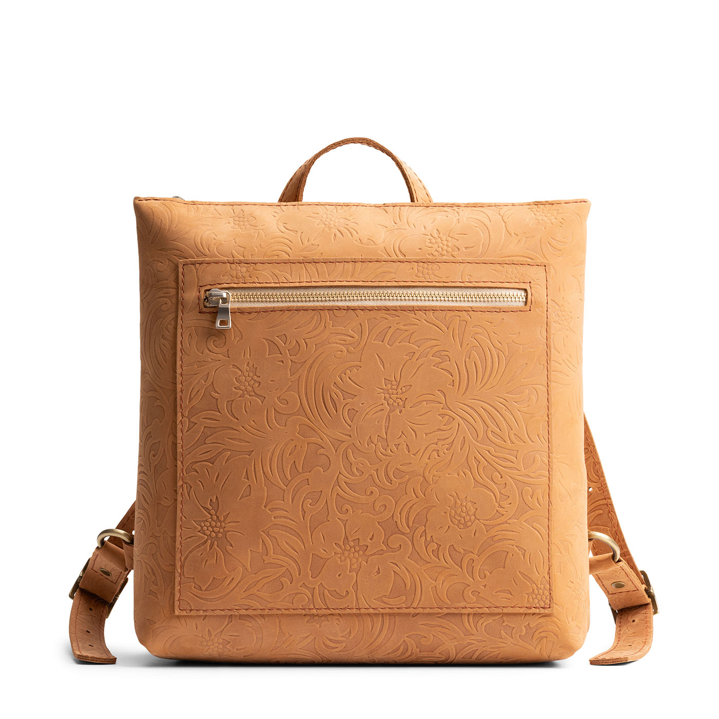 Desert Flower | Square slim leather tote backpack