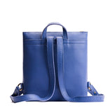 Molino Blue Classic | Square slim leather tote backpack