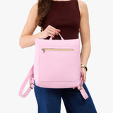 Pinkaboo Classic | Square slim leather tote backpack