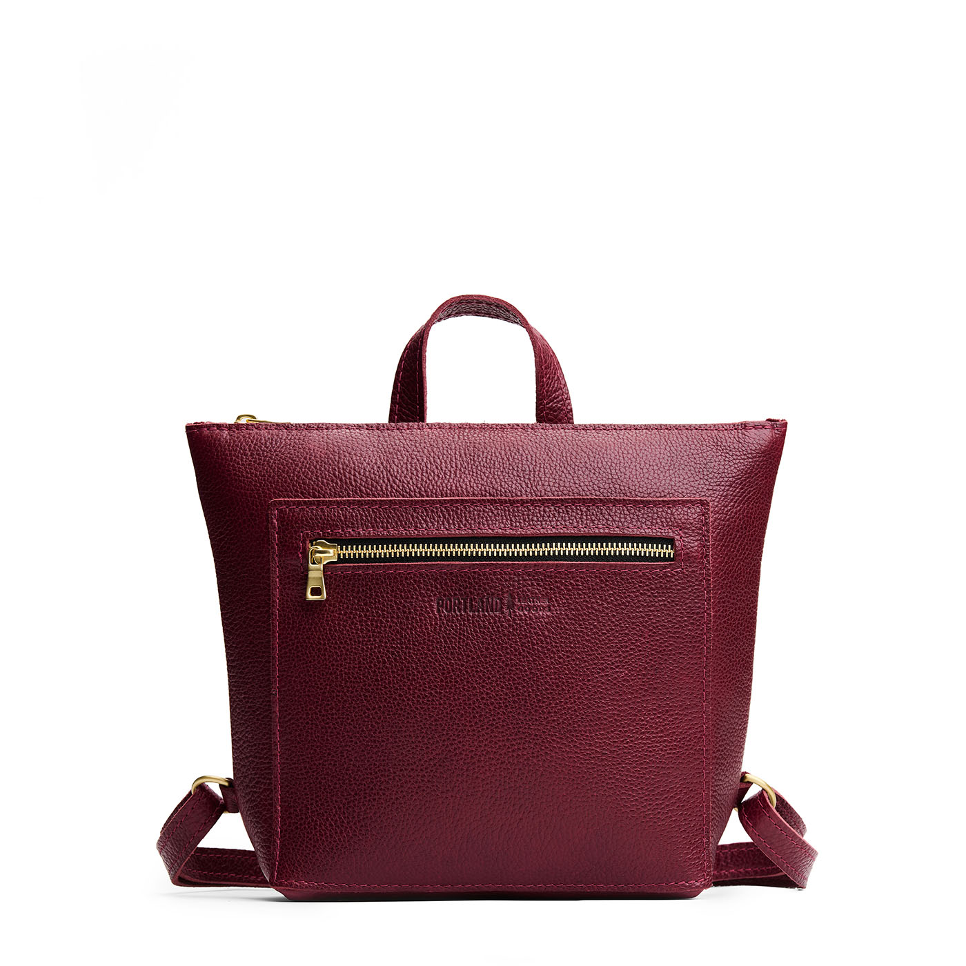 Cabernet*Small | Small square slim leather tote backpack